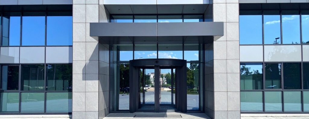 Modern commercial office building representing commercial property insurance and risk management in Australia